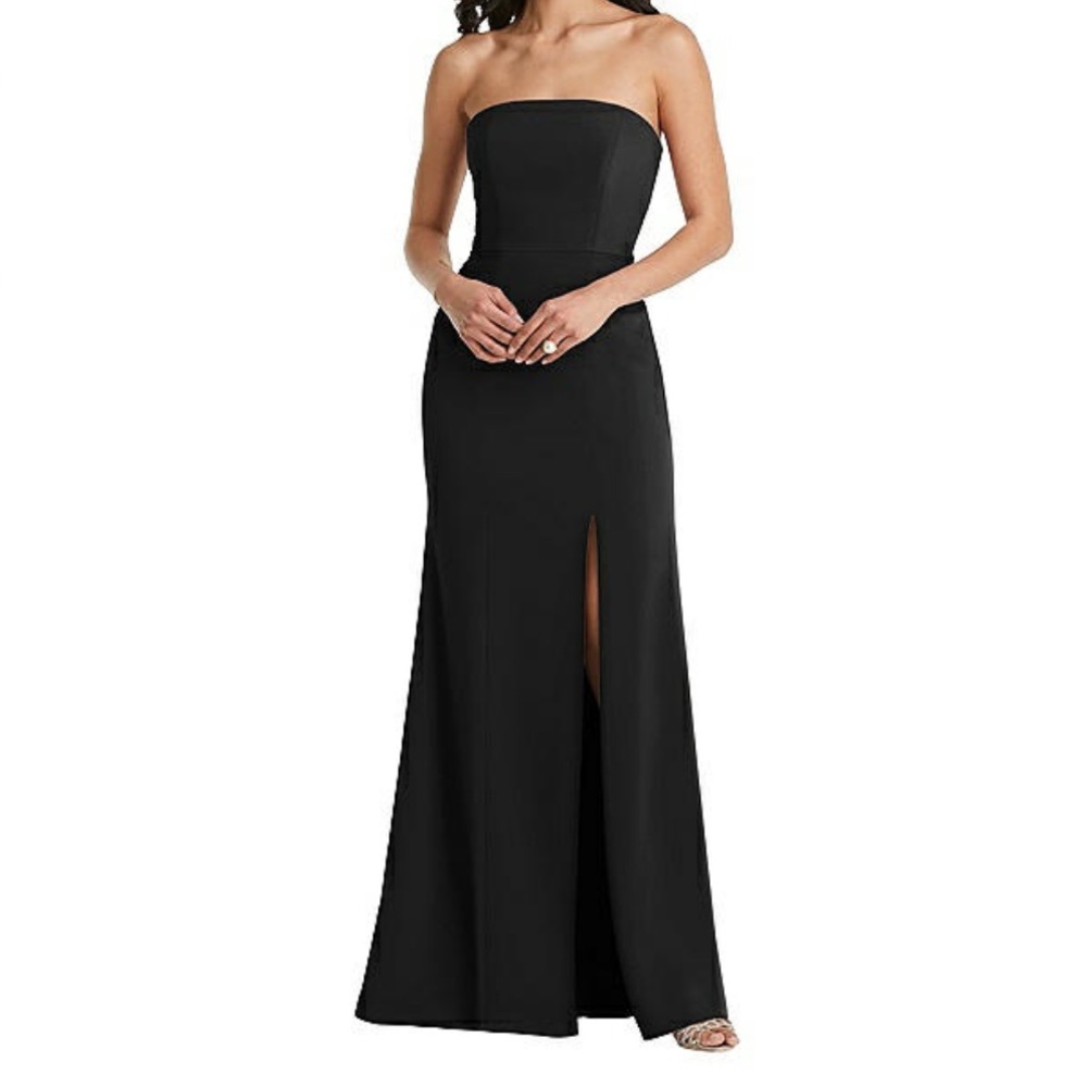Bella Bridesmaids black strapless full length dress